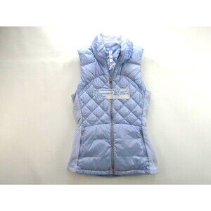 Lululemon Womens Size 6 Down For A Run Quilted Puffer Vest Light Blue Full Zip